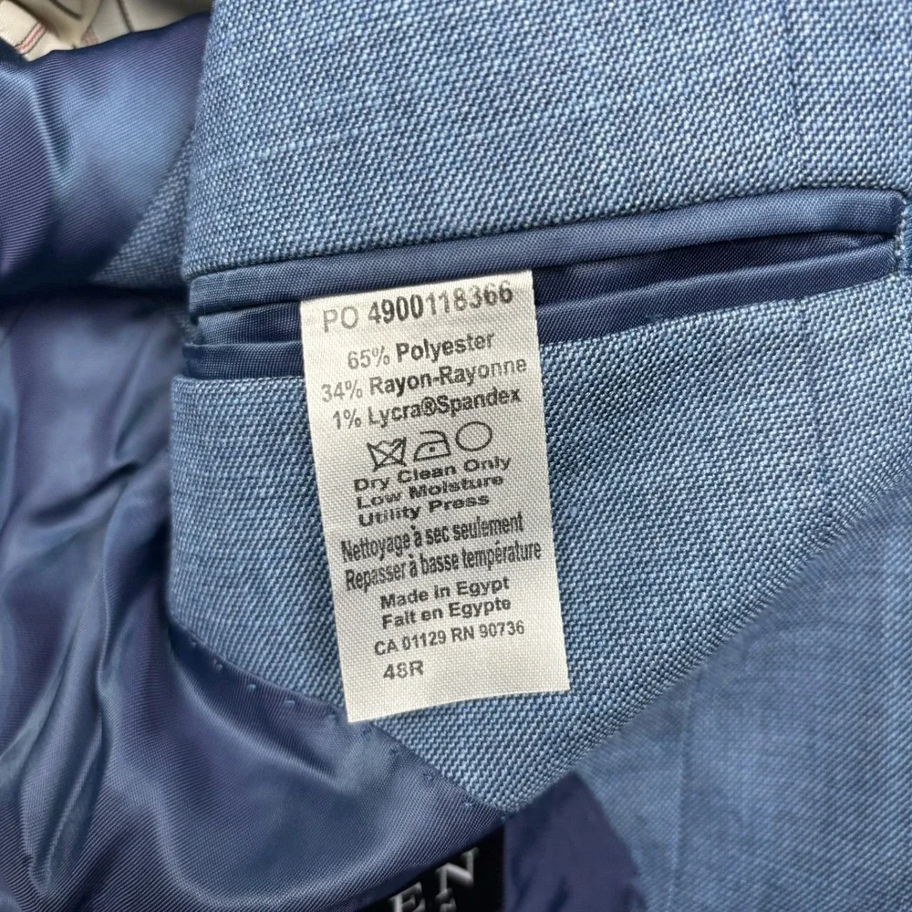 Lauren Ralph Lauren Mens 48R Light Blue Two Button Blazer Sport Coat 9471